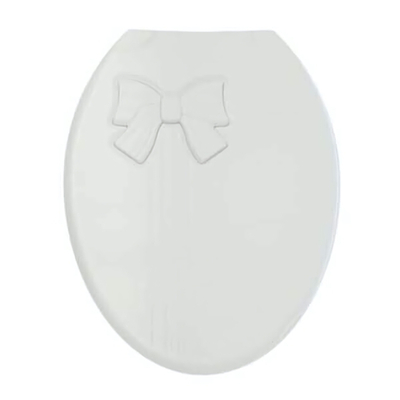 Крышка унитаза "КОМФОРТ ЛЮКС", белый / белый бант РП-811
