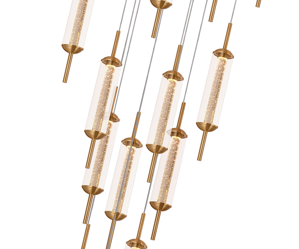 07522-15A,36 Люстра каскадная Данли латунь Led 45w