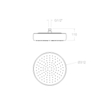 Лейка тропического душа 312мм HYDROTHERAPY RMVOLCUC медный