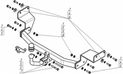 Фаркоп Motodor Kia Rio седан 2021-2022, Solaris KRS (оцинк. Шар) арт.91013-A