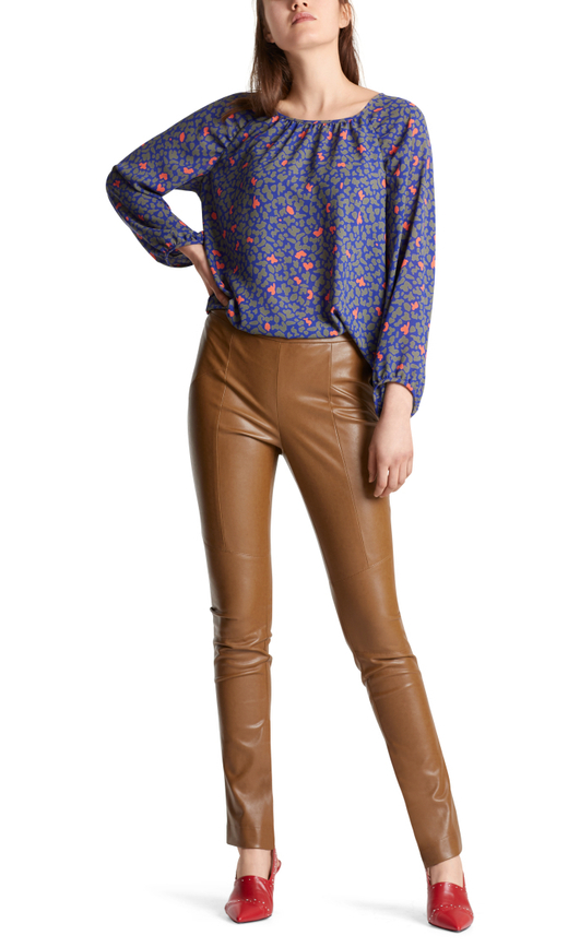 Коричневые брюки из эко-кожи