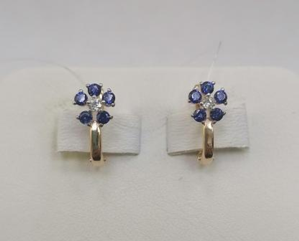 Серьги из золота с фианитами