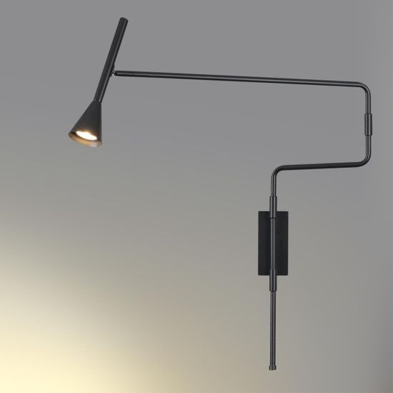 7031/1W HIGHTECH ODL25 677 Настенный светильник черн/металл/металл с выкл. IP20 LED GU10 9W 220V IZZY