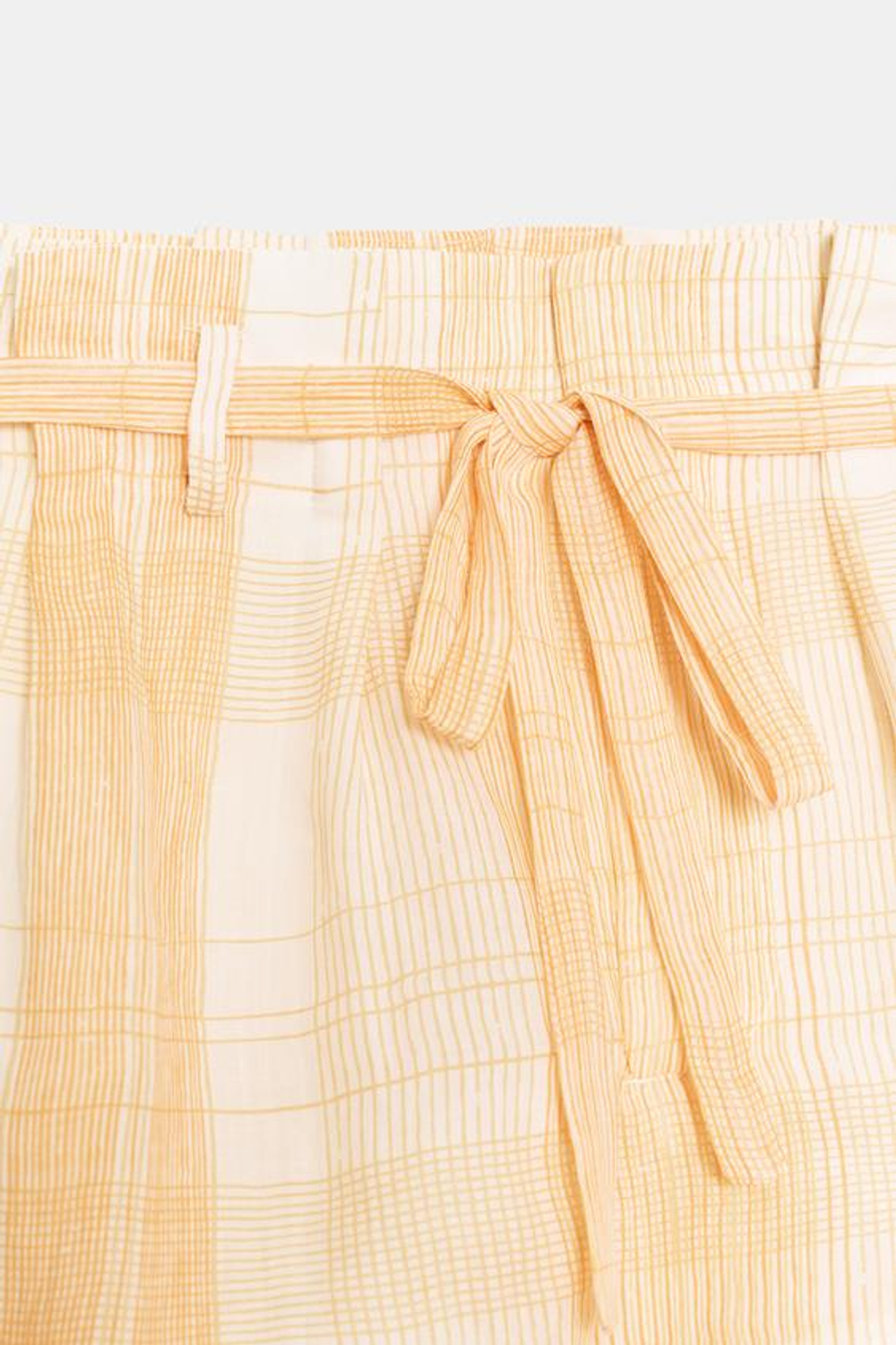 ZARA ШОРТЫ ИЗ 100% РАМИ СО СБОРКАМИ — ZW COLLECTION, ЖЕЛТЫЙ