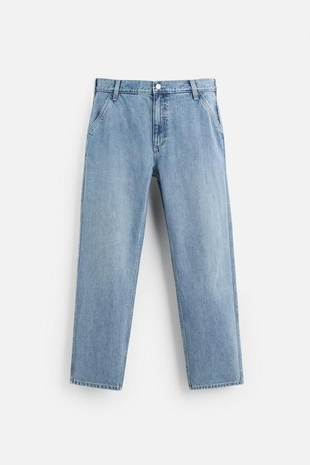 ZARA ДЖИНСЫ STRAIGHT ДЛИНОЙ ДО ЩИКОЛОТКИ, ВЫЦВЕТШИЙ СИНИЙ