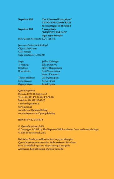 5 əsas prinsip “DÜŞÜN VƏ VARLAN” Uğur beyində başlar