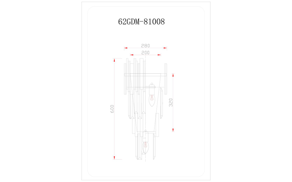 62GDM-81008 Бра Vittoria M золото 27*17*54см
