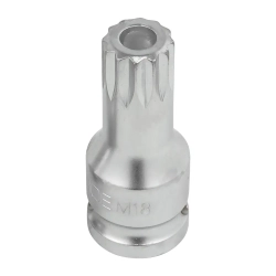 Головка-бита SPLINE с отверстием M18 (L-60мм)1/2'' RockForce##Rock FORCE RF-24806018B