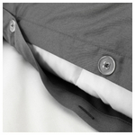 Комплект постельного белья IKEA LUKTJASMIN (ЛЮКТЭСМИН), Двуспальный, Темно-серый, 240x220, 50x80 см