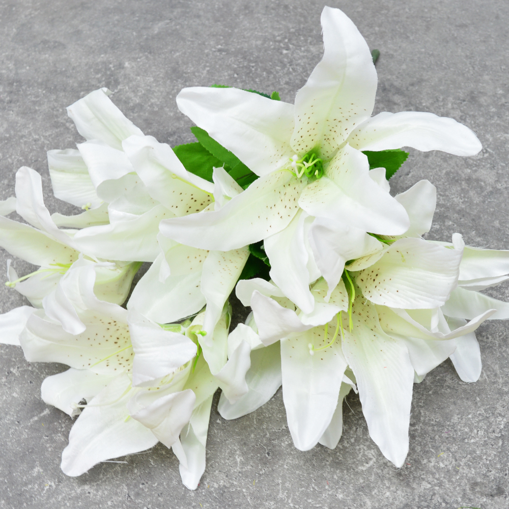 Цветы искусственные "Лилии", цвет белый