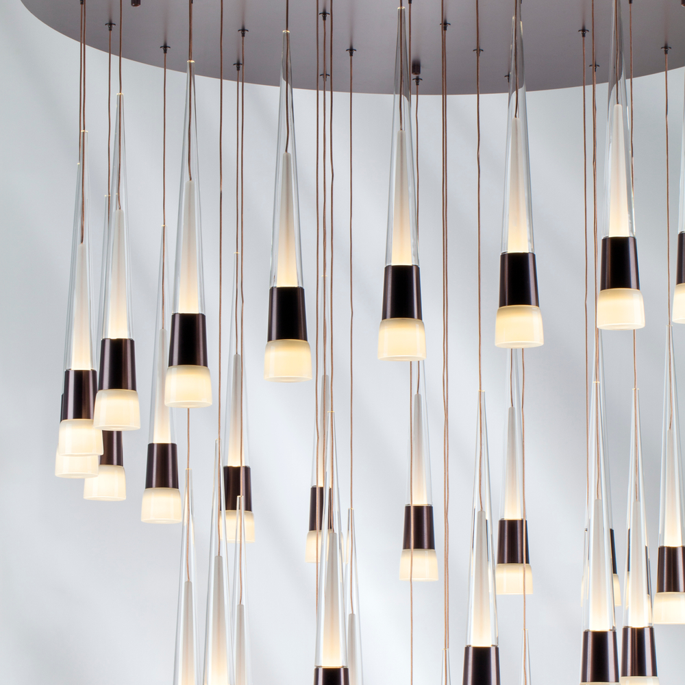 757361 Люстра CONE LED 180W 9000LM КОФЕЙНЫЙ/БЕЛЫЙ/ПРОЗРАЧНЫЙ 3000K