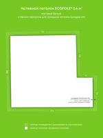 Матовый натяжной потолок 3.6 м2