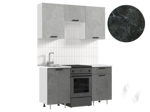 Кухня Рио NEW ЛДСП 1;5м (белый/бетон светлый; бетон темный/кастилло темный)
