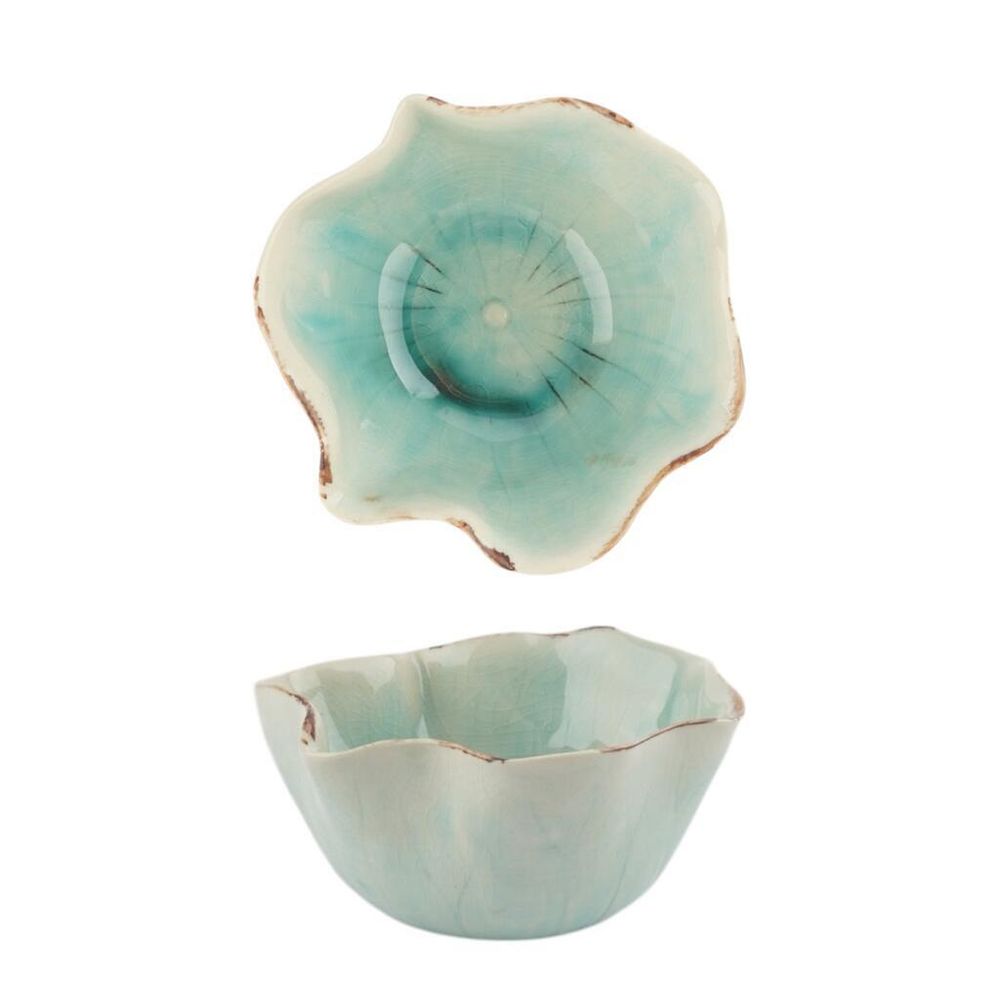 Салатник 450 мл 14*13,8 см h7 см Sea Blue Flower Frutti di Mare P.L. [1]