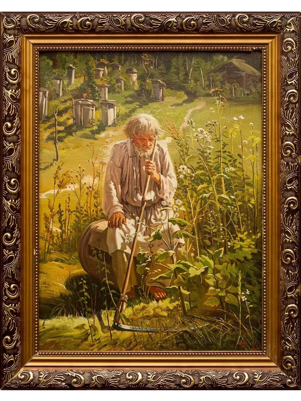 Картина маслом «Пасечник» Копия картины Крамского.  Дельцов