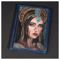 Кожаная обложка на паспорт «Шаманка»