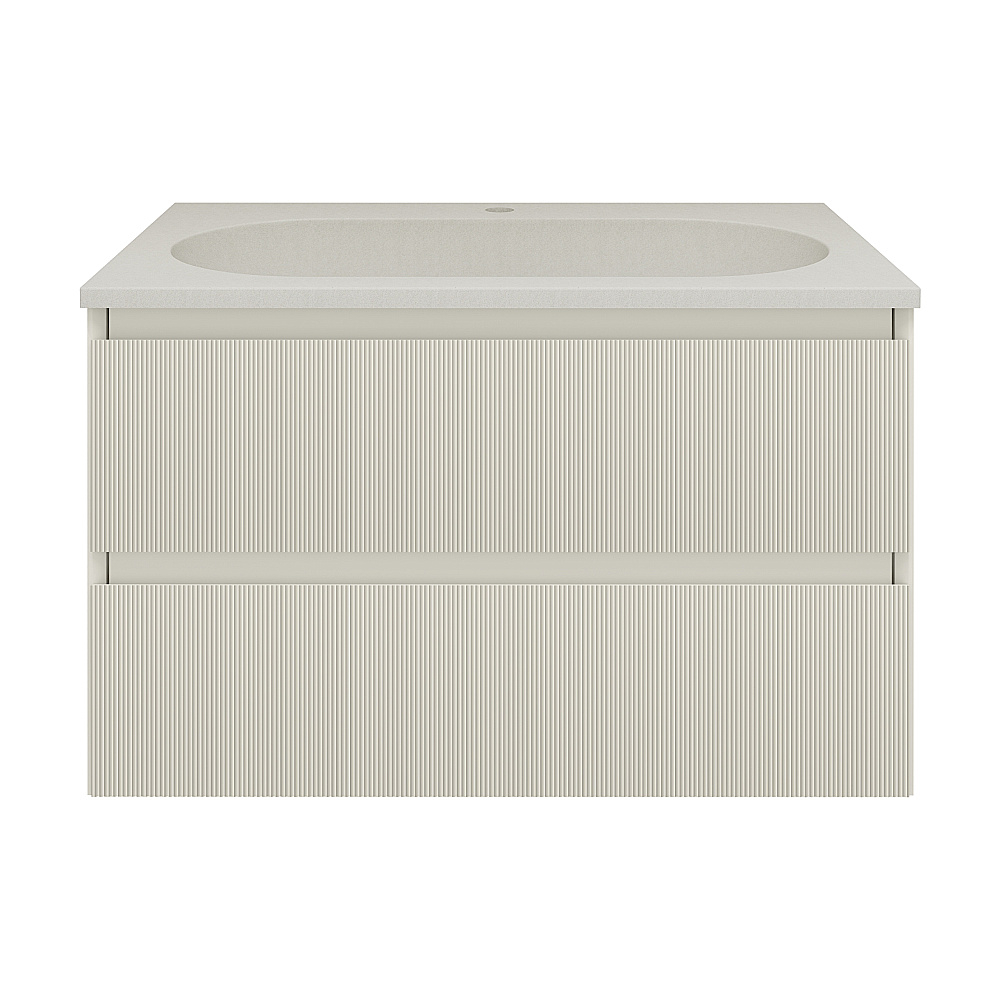 Тумба с раковиной Vincea Welle 80 VMC-2WL800MBG/VCB-4H800W бежевая матовая/раковина белая