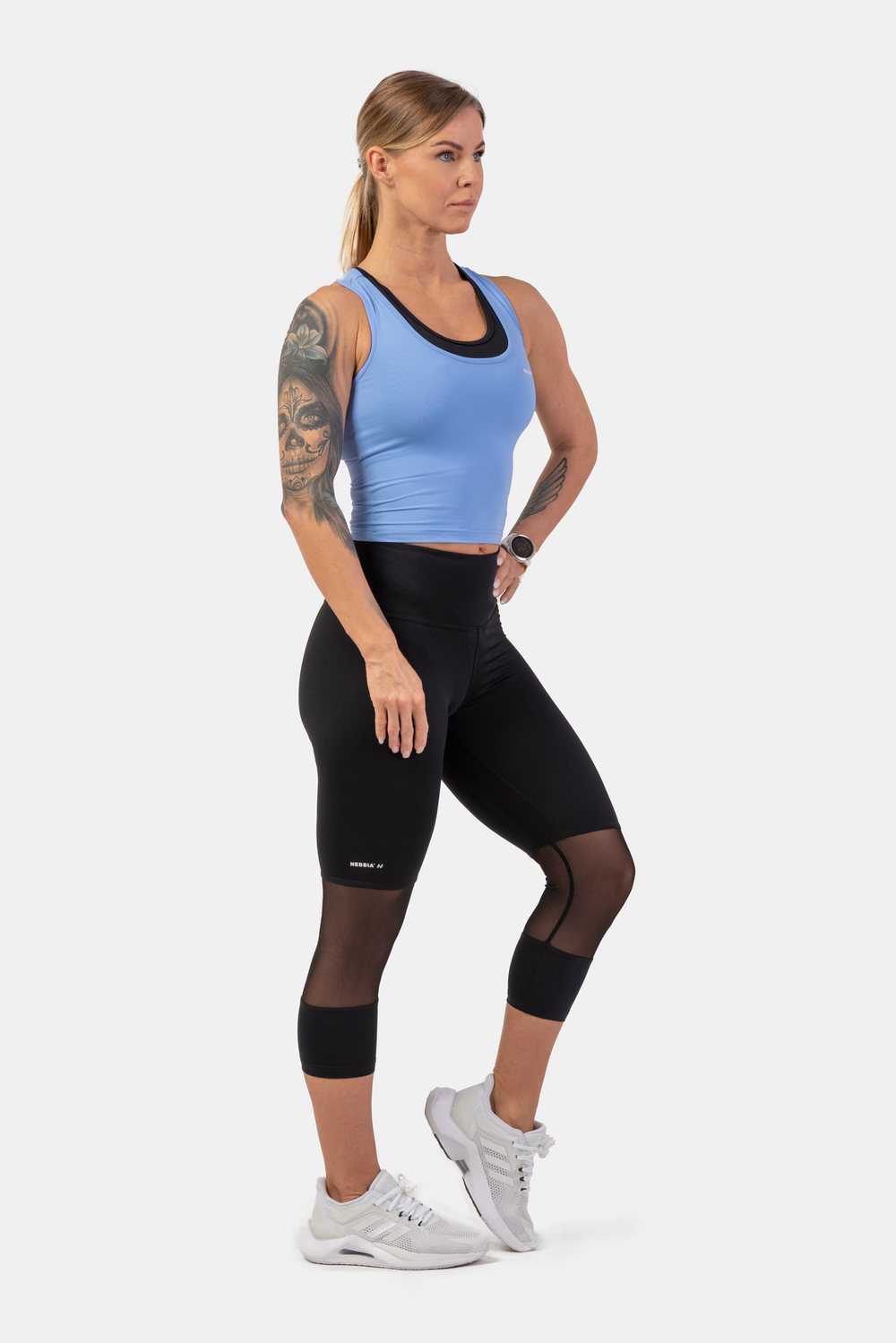Майка SPORTY SLIM-FIT CROP TANK TOP 422 Голубая