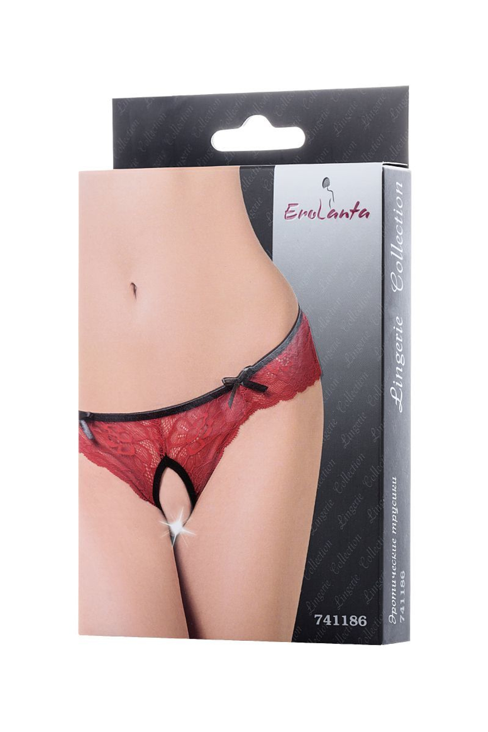 Кружевные эротические трусики с фигурными вырезами Alla