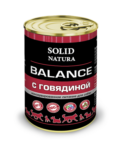 Solid Natura Balance Говядина влажный корм для собак консерва