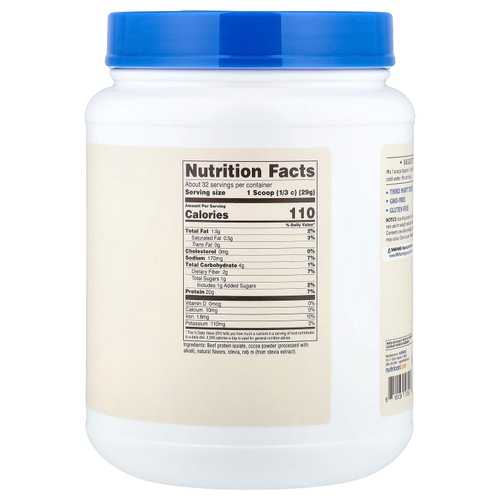 Nutricost, изолят говяжьего протеина, со вкусом шоколада, 907 г (2 фунта)