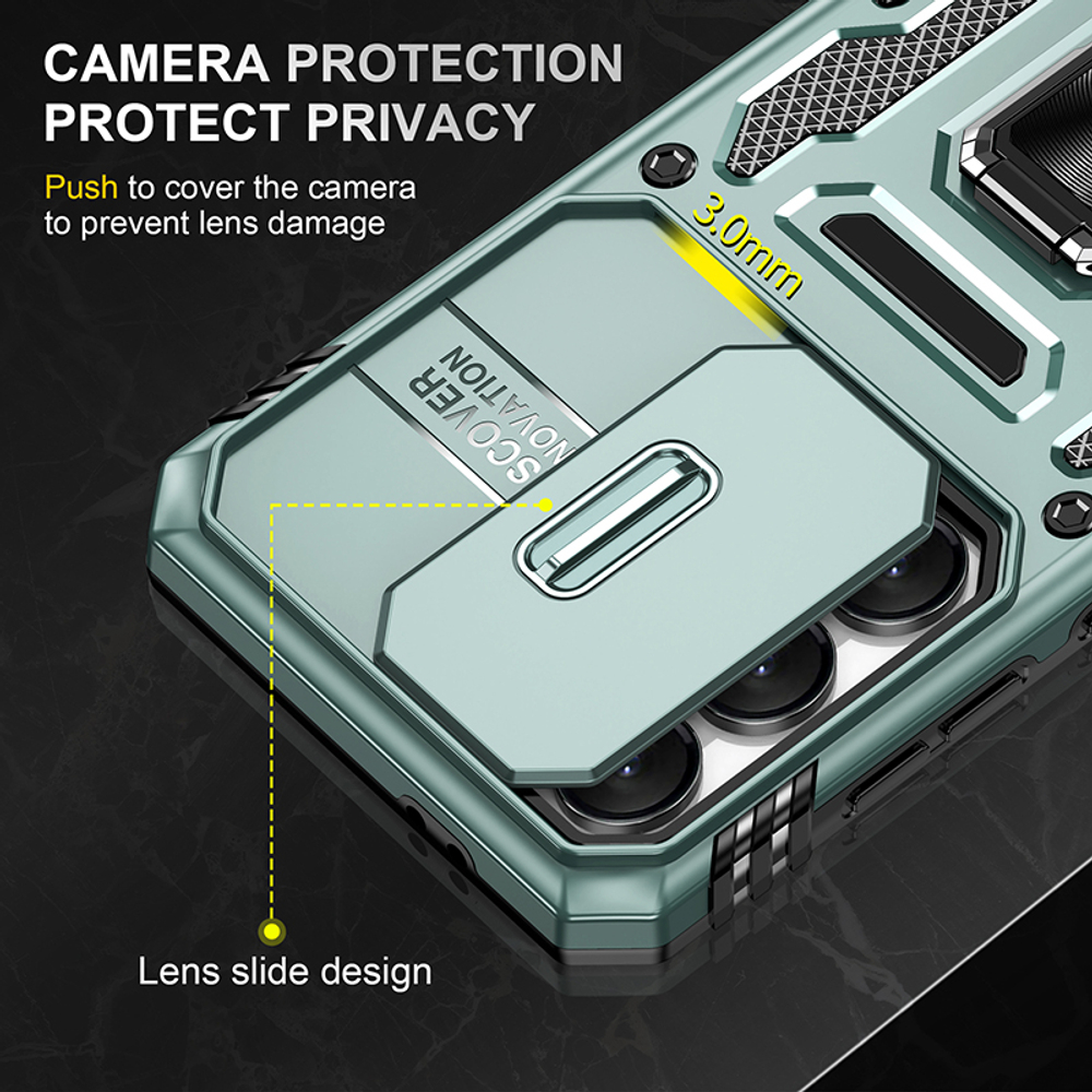 Чехол Safe Case с кольцом и защитой камеры для Samsung Galaxy S25 FE