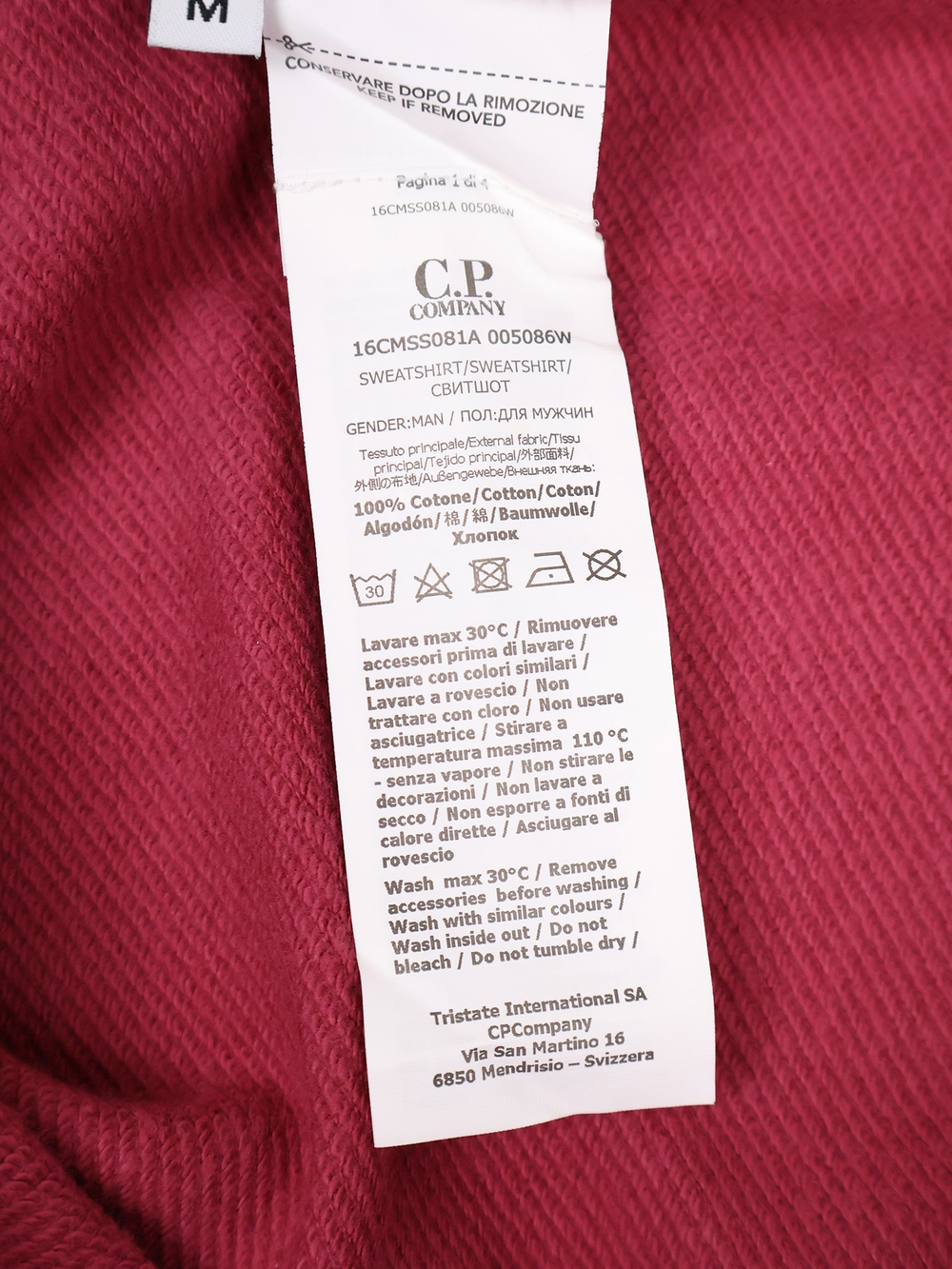 Свитшот на молнии C.P. Company Diagonal Raised Half Zip Rose