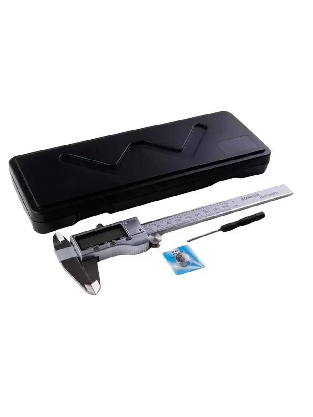 Штангенциркуль электронный металлический цифровой с глубиномером до 150 мм.