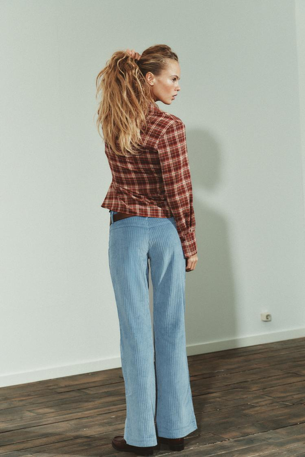 ZARA РУБАШКА С ЗАПАХОМ В КЛЕТКУ, ОТТЕНКИ КОРИЧНЕВОГО