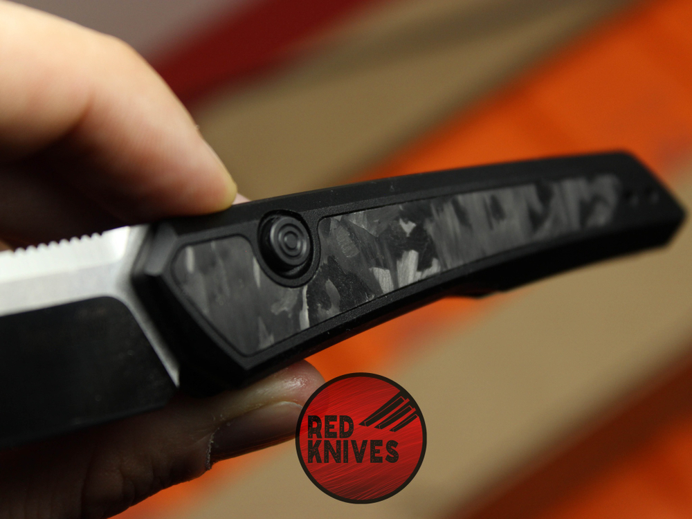 Нож Kershaw Launch 20 A+++ - черный алюминий + вставка "мраморный карбон"