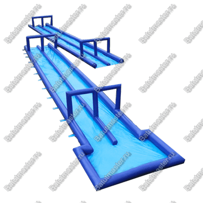Водная горка без надувного дна, герметичная ТУРБО "Гидроспуск", 50*4*2 м