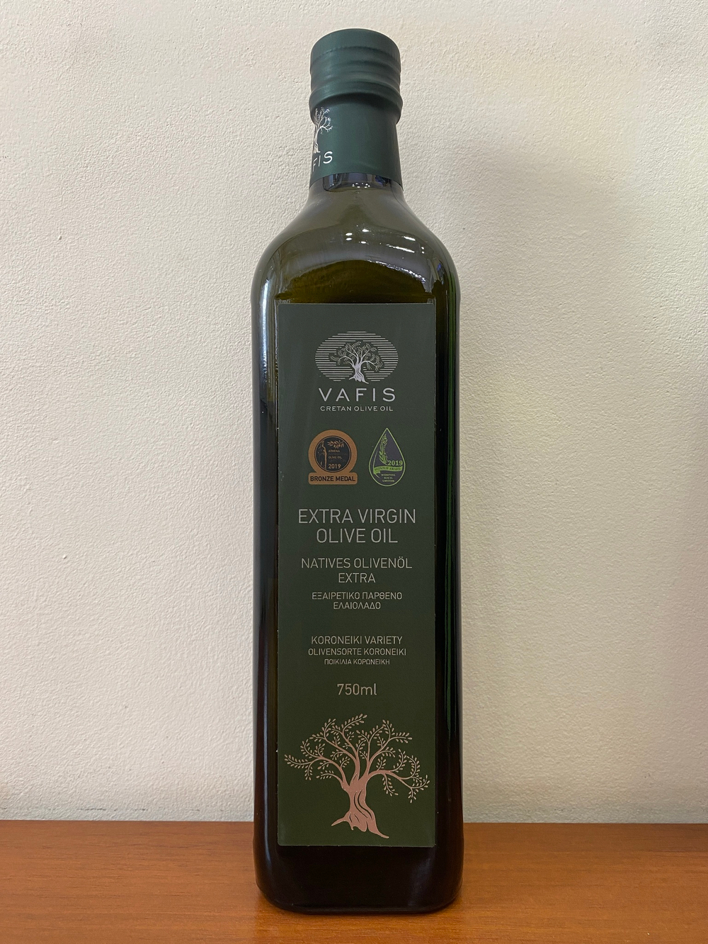 Оливковое масло нерафинированноеVAFIS Extra Virgin от NIKITAKIS в стекл. бут. 750 мл, Греция