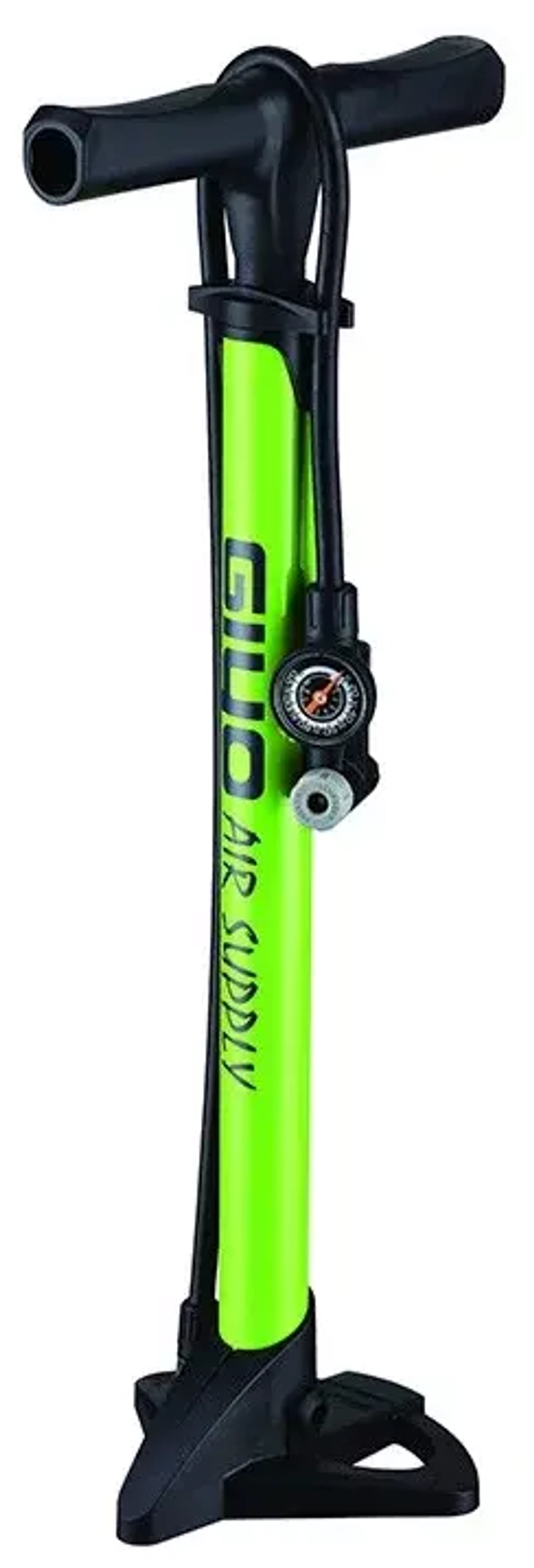 Насос напольный стальной, зелёный, 120 psi, круглый манометр ?38мм на шланге, А/V, F/V автомат. ИндG