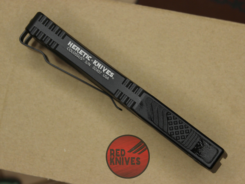 Нож Heretic Knives Colossus D/E - вставка карбон , блэеквош клинок