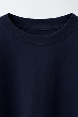 ZARA НАБОР ИЗ ТРЕХ ОДНОТОННЫХ ФУТБОЛОК, ОТТЕНКИ СИНЕГО