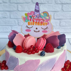 Топпер цветной «Happy Birthday» облачко