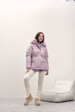 Куртка женская зимняя "Лео" пудра