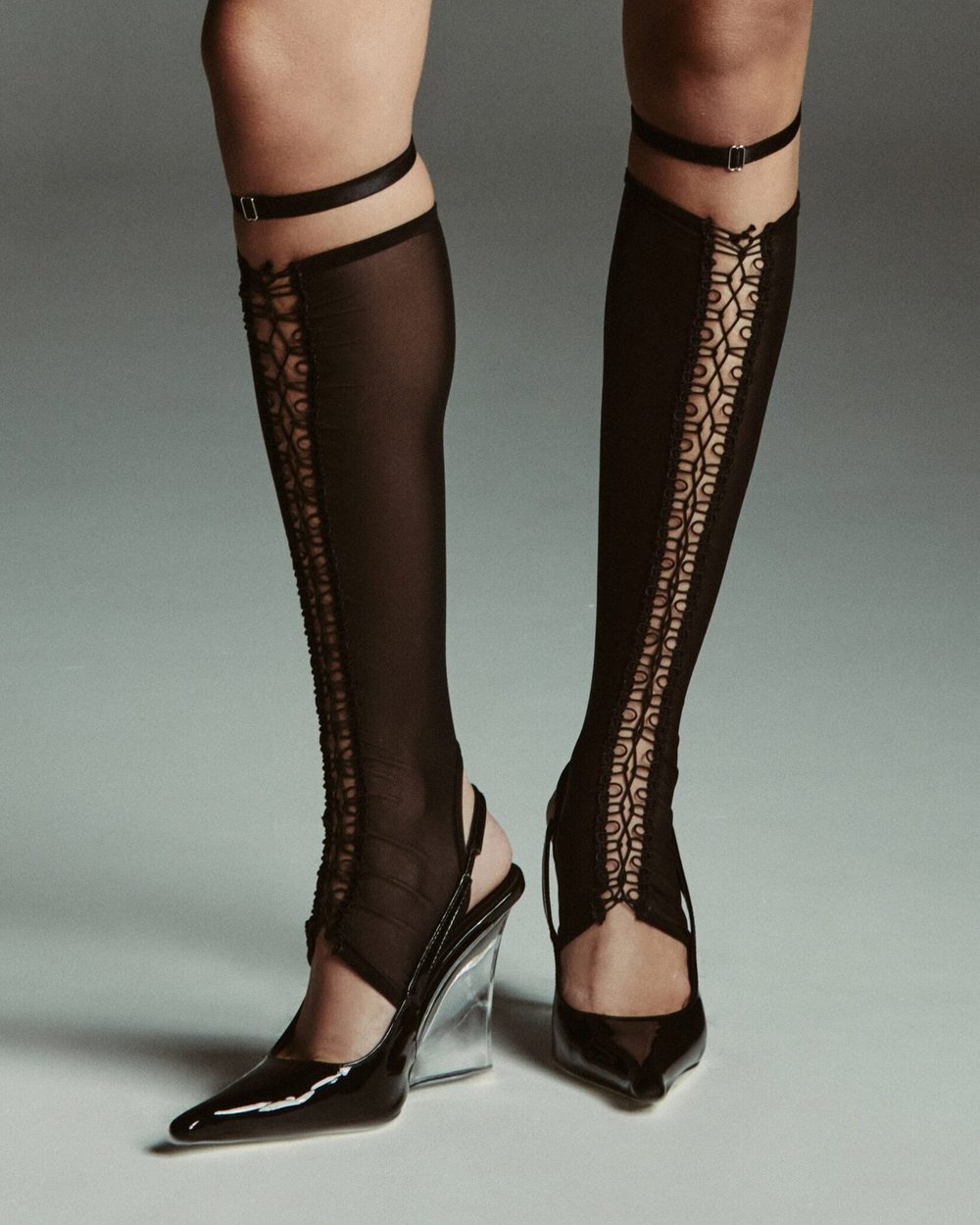 Гольфы с узором, Черный