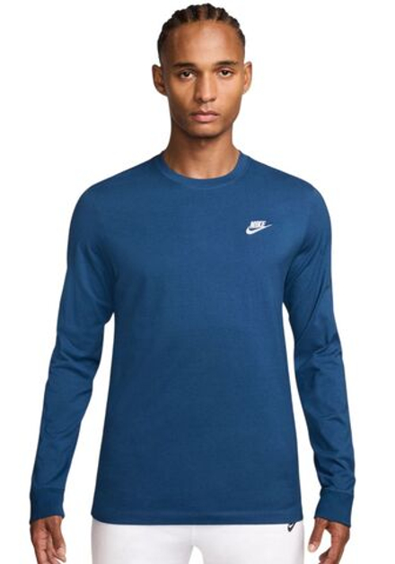 Теннисная футболка Nike Sportswear Club Long Sleeve - midnight navy/white