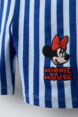 ZARA -ВЕЛОСИПЕДКИ В ПОЛОСКУ С ВЫШИВКОЙ «МИННИ МАУС» ©DISNEY, СИНИЙ