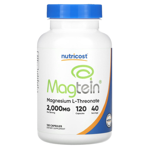 Nutricost, Magtein®, L-треонат магния, 120 капсул (666 мг на капсулу)