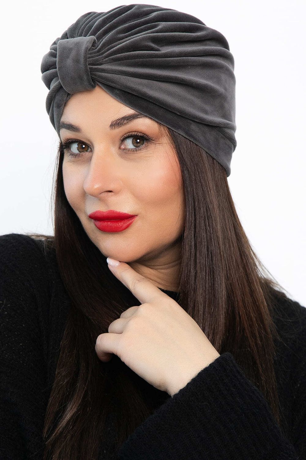 Чалма с бантом (серая) ЧБ8-23М LT Collection