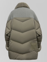 Куртка 2210 комбинированная с двойной молнией и меховым воротником