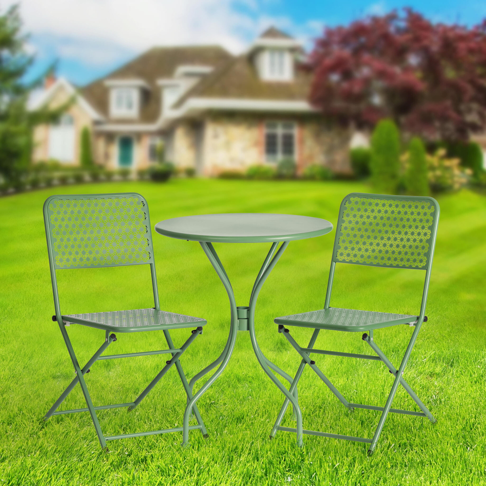 Стул Secret De Maison Villa стальной сплав, 44х42х83см, зеленый (Комплект из 2 шт.)