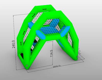 Надувная мини-лестница для бассейна из ПВХ, зелёный, 2,6*1,4*2,4 м