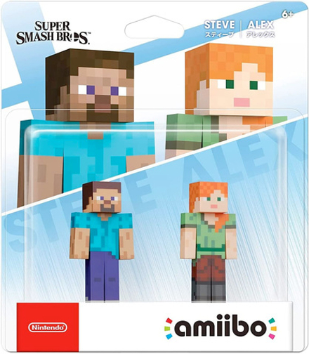 Набор Amiibo Майнкрафт Стив и Алекс / Minecraft: Steve and Alex - №89 (Super Smash Bros. Collection)