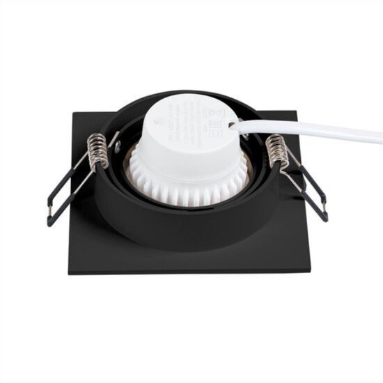 A2168PL-1BK Светильник потолочный встраиваемый TARF для MR16 92x92x22мм черный IP20 монтаж Ø80мм