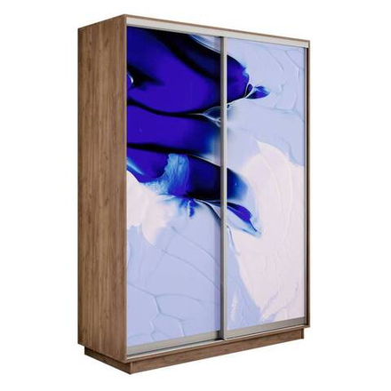Экспресс Фото Дуо Шкаф-купе двухдверный (Абстракция бело-голубая)