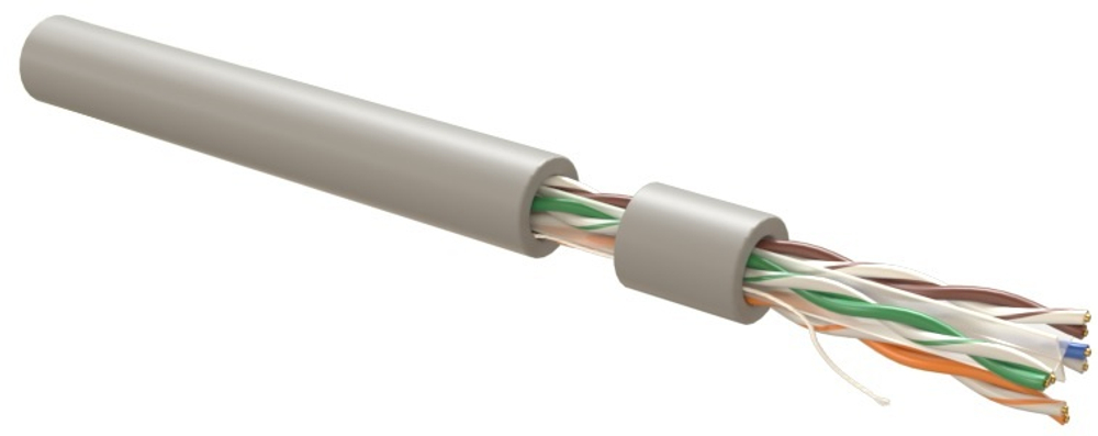 Кабель витая пара U/UTP 6a кат. 4 пары  UUTP4R-C6A-S23-IN-LSZH-GY-305