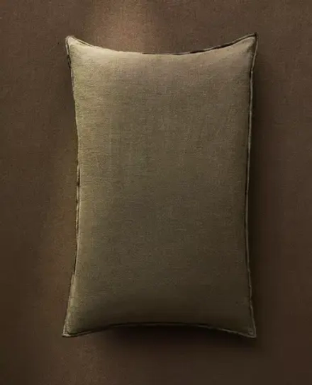 ZARA HOME ОДНОТОННАЯ НАВОЛОЧКА ДЛЯ ДЕКОРАТИВНОЙ ПОДУШКИ, ЗЕЛЕНЫЙ